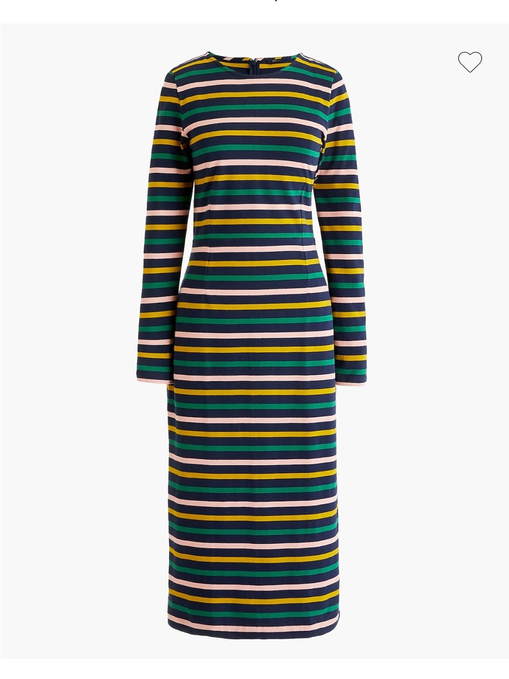 J CREW striped KNIT DRESS navy green pink SIZE 12